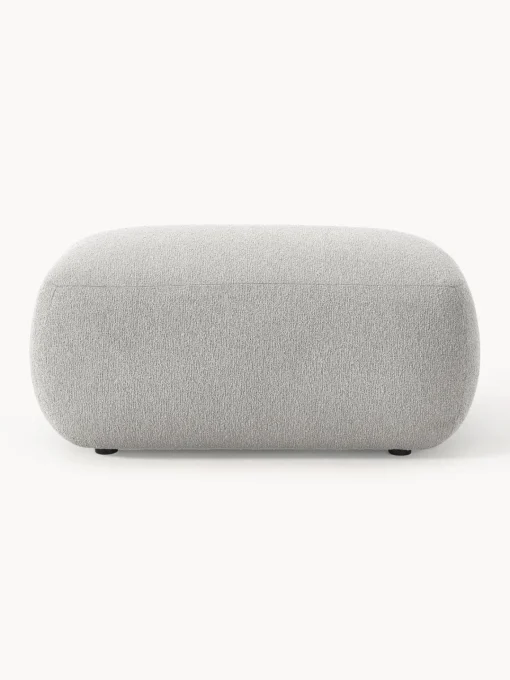 Reposapiés|Sofás>Westwing Collection Diván sofá en tejido bouclé Sofia Bouclé gris claro