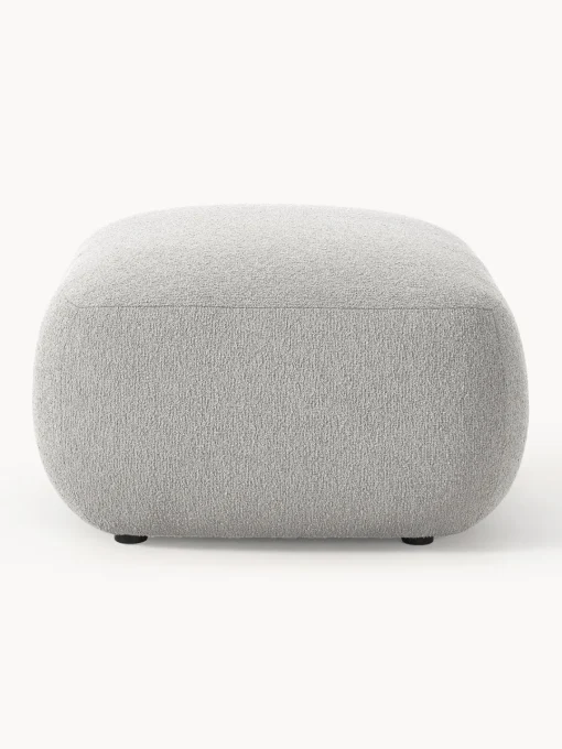Reposapiés|Sofás>Westwing Collection Diván sofá en tejido bouclé Sofia Bouclé gris claro