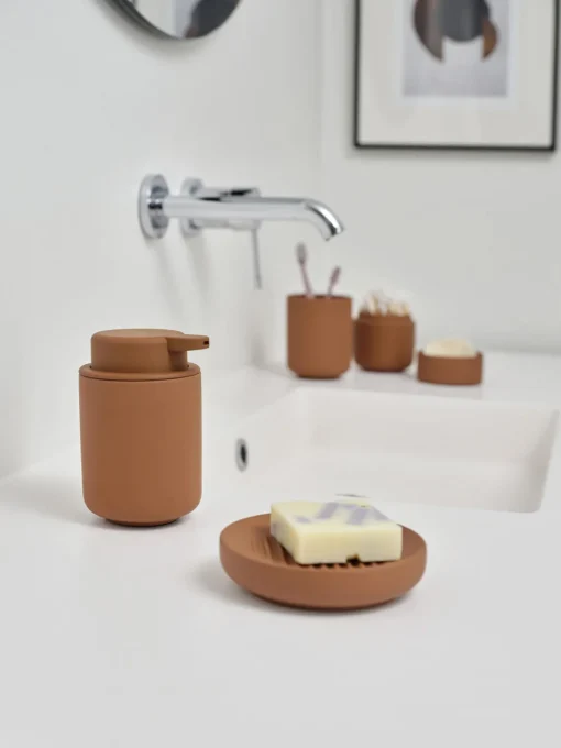Dispensador De Jabón Y Jaboneras|Jarrones>Zone Denmark Dosificador de jabón con superficie suave al tacto Ume Terracota