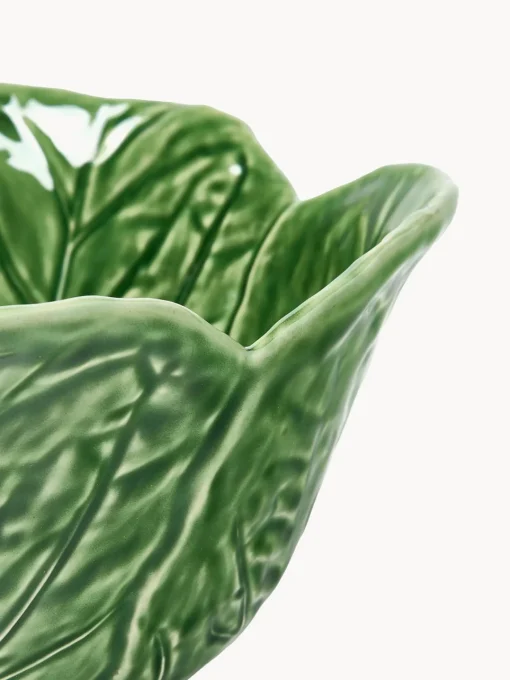 Cuencos Y Platos De Servir|Vajillas Completas>BORDALLO PINHEIRO Ensaladera artesanal Cabbage Verde oscuro, blanco Off White