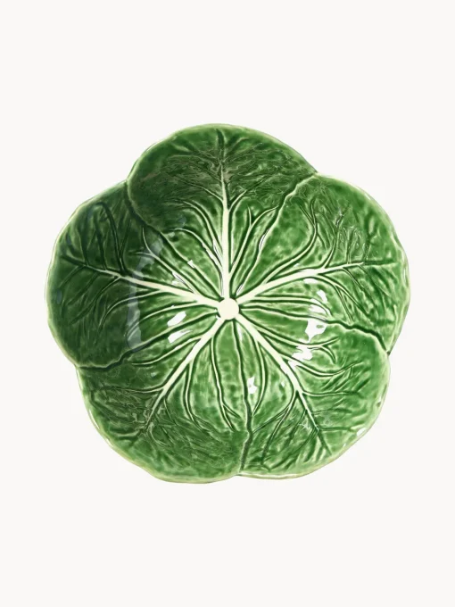 Cuencos Y Platos De Servir|Vajillas Completas>BORDALLO PINHEIRO Ensaladera artesanal Cabbage Verde oscuro, blanco Off White