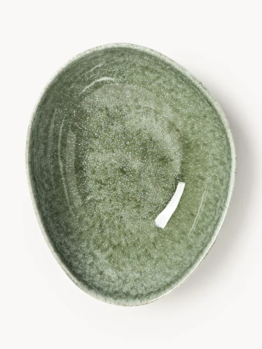 Cuencos Y Platos De Servir|Vajillas Completas>Westwing Collection Ensaladera artesanal con forma orgánica Macey Tonos verdes brillante