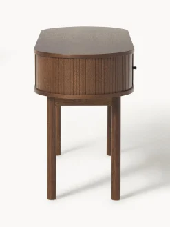 Escritorios|Escritorios></noscript>Westwing Collection Escritorio con frente acanalado Calary Madera de roble lacada en marrón oscuro
