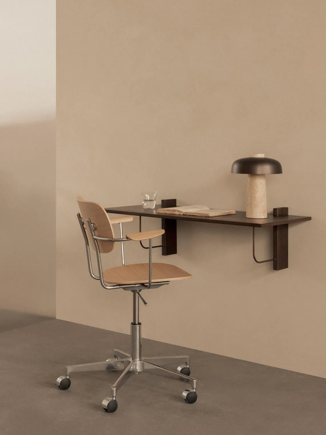 Escritorios|Escritorios>Audo Copenhagen Escritorio de pared de madera de roble Corbel