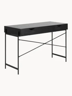 Escritorios|Escritorios></noscript> Escritorio estrecho de madera Angus Madera pintada en negro