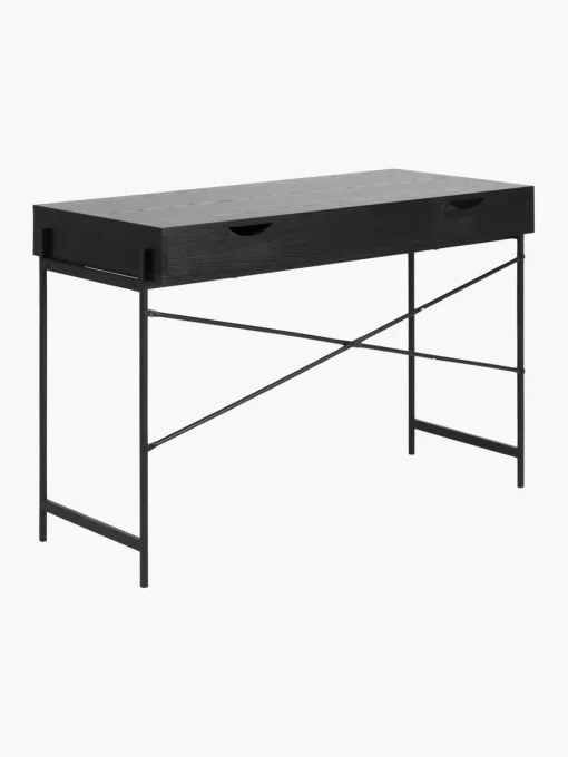 Escritorios|Escritorios> Escritorio estrecho de madera Angus Madera pintada en negro