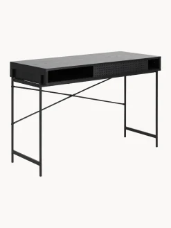 Escritorios|Escritorios></noscript> Escritorio estrecho de madera Angus Madera pintada en negro