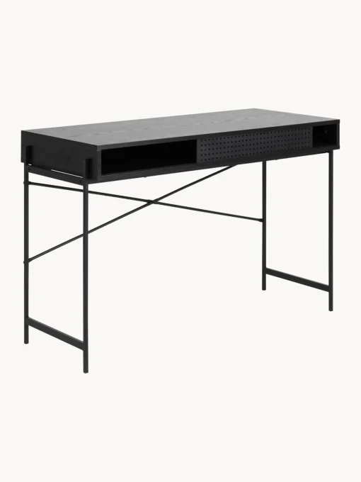 Escritorios|Escritorios> Escritorio estrecho de madera Angus Madera pintada en negro