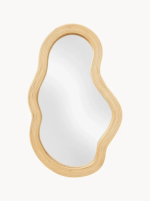 New Espejo de pared artesanal de ratán con forma orgánica Pond Espejos De Pared|Espejos De Pared