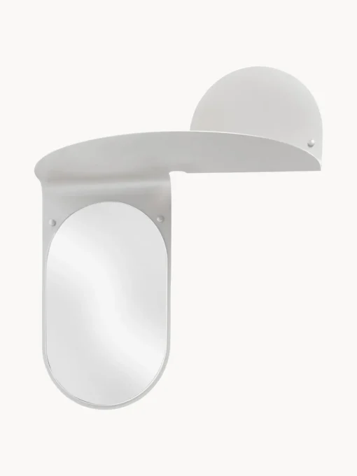 Espejos De Pared|Espejos De Pared>&k Amsterdam Espejo de pared artesanal con estante Flip Gris claro