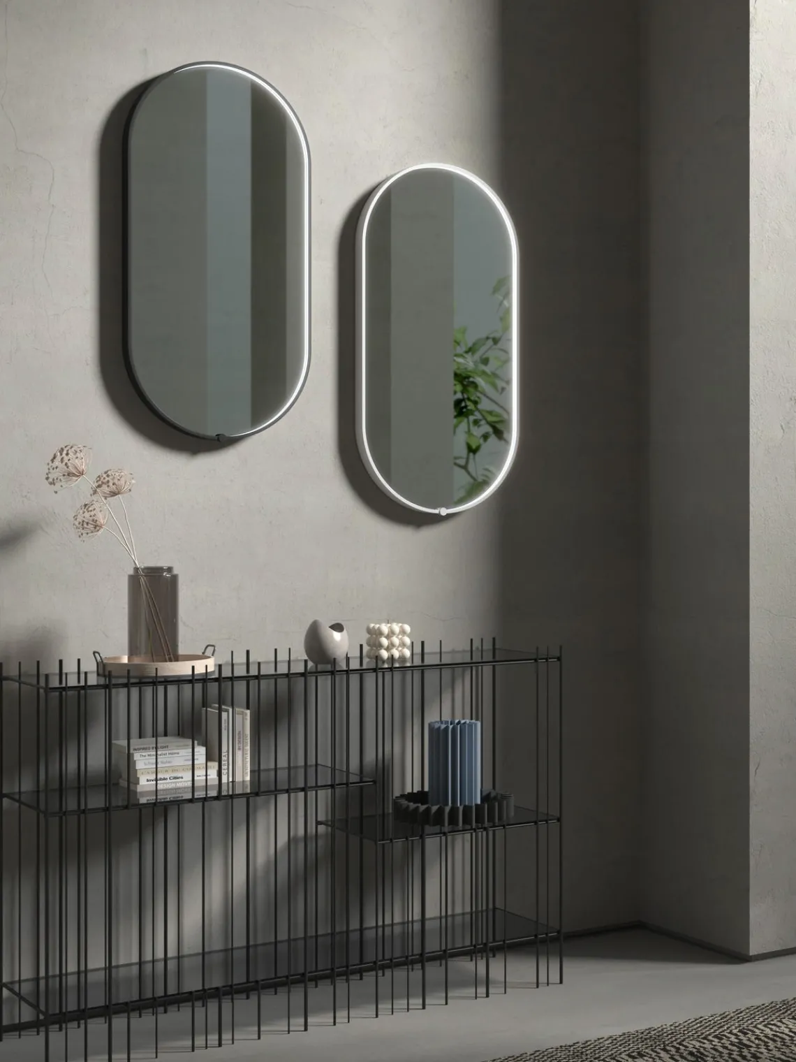 Espejos De Pared|Espejos De Pared>Vanita&Casa Espejo de pared ovalado con iluminación LED Avior Blanco