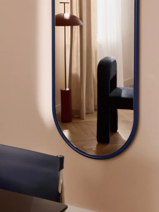 Jarrones|Decoración>Westwing Collection Espejo ovalado de cuerpo entero Blake Azul real mate