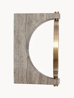 Espejos De Maquillaje|Jarrones></noscript>Audo Copenhagen Espejo tocador redondo de mármol de pared Pepe Mármol greige, latón