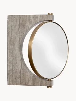Espejos De Maquillaje|Jarrones></noscript>Audo Copenhagen Espejo tocador redondo de mármol de pared Pepe Mármol greige, latón