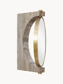 Espejos De Maquillaje|Jarrones></noscript>Audo Copenhagen Espejo tocador redondo de mármol de pared Pepe Mármol greige, latón