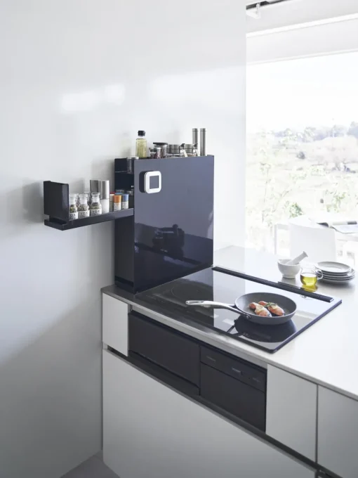 Almacenaje De Cocina>Yamazaki Estante de cocina extraíble de metal Tower Negro brillante