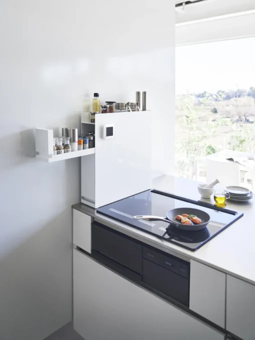 Almacenaje De Cocina>Yamazaki Estante de cocina extraíble de metal Tower Blanco brillante