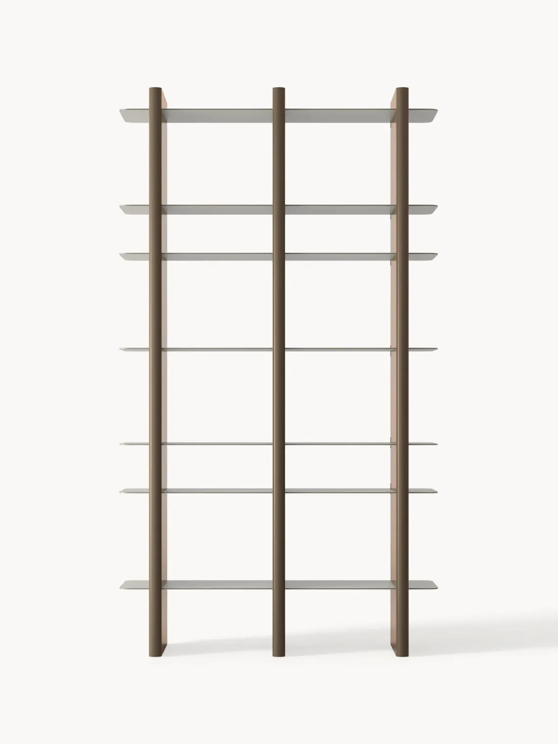 Librerías|Estanterías De Oficina>Westwing Collection Estantería alta con elementos de metal Rami Beige claro, greige