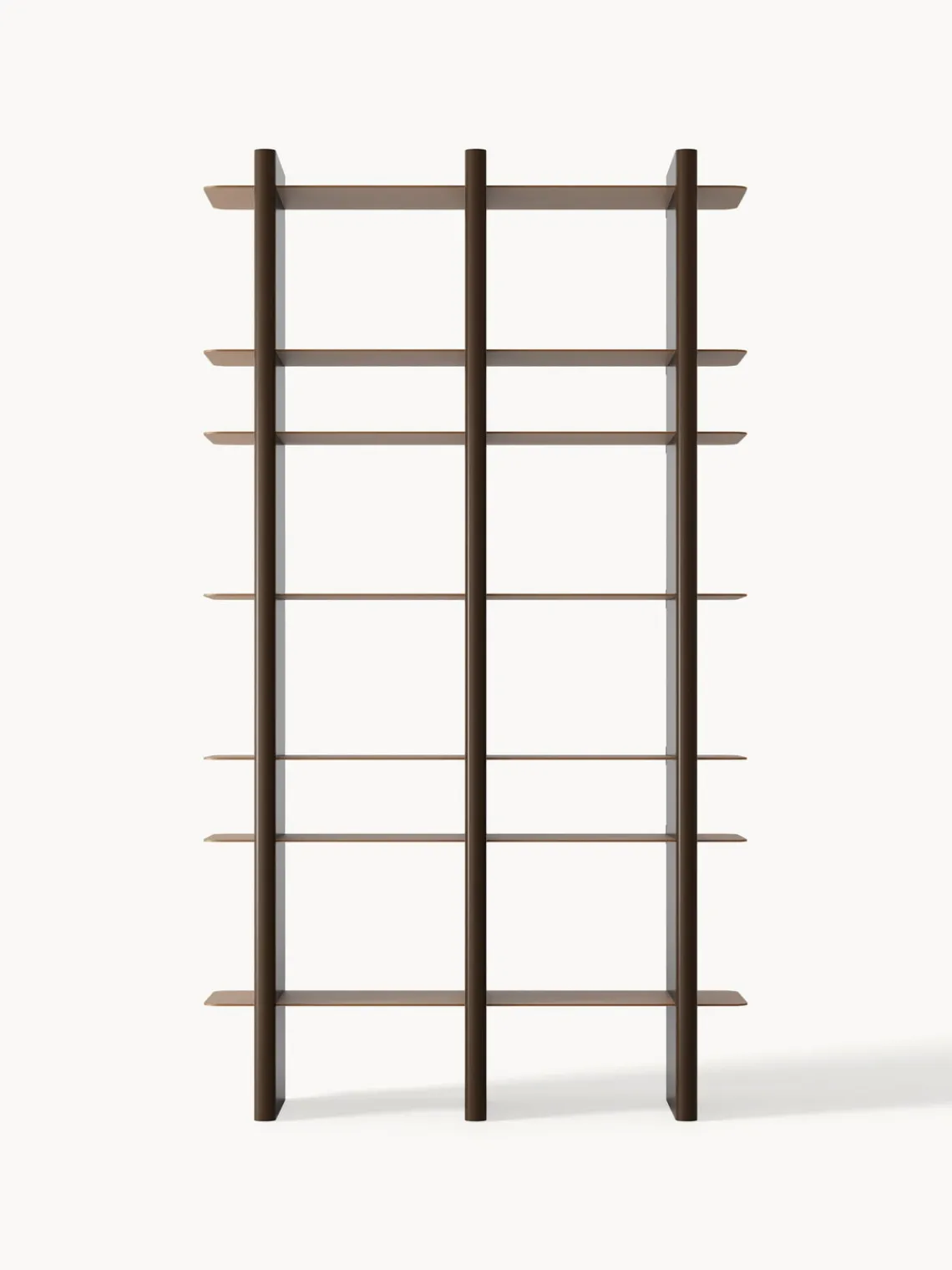 Librerías|Estanterías De Oficina>Westwing Collection Estantería alta con elementos de metal Rami Marrón claro, marrón