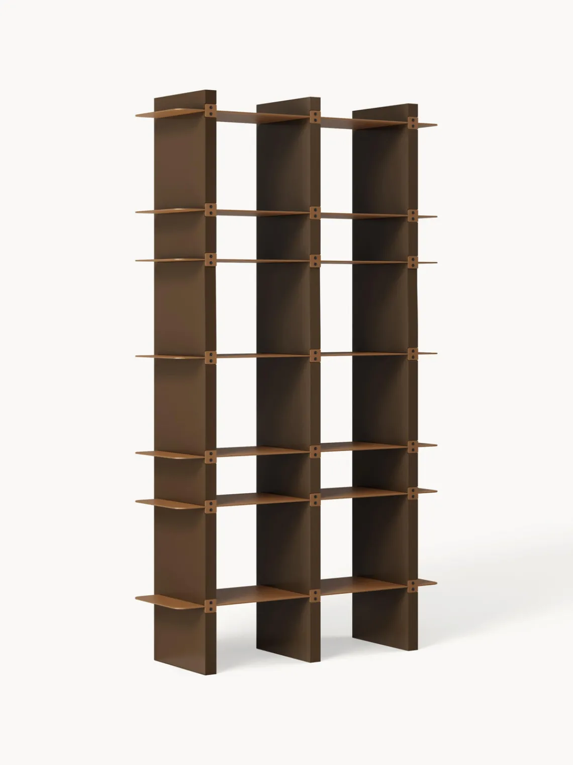 Librerías|Estanterías De Oficina>Westwing Collection Estantería alta con elementos de metal Rami Marrón claro, marrón