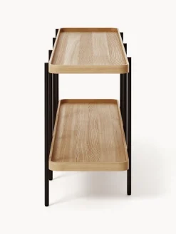 Librerías|Estanterías></noscript>Westwing Collection Estantería baja de madera Renee Madera de fresno, negro