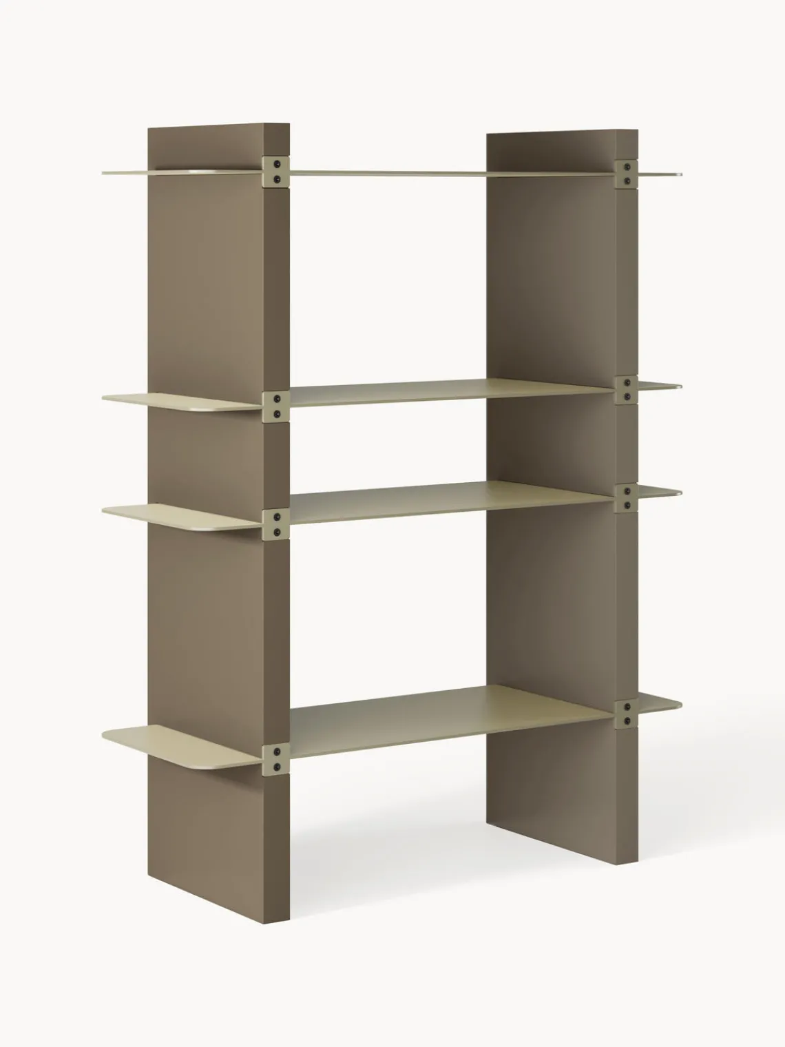 Librerías|Estanterías De Oficina>Westwing Collection Estantería con elementos de metal Rami Beige claro, greige