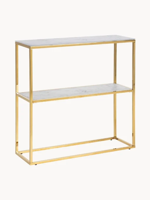 Discount Estantería con estantes de vidrio en look mármol Aruba Librerías|Estanterías