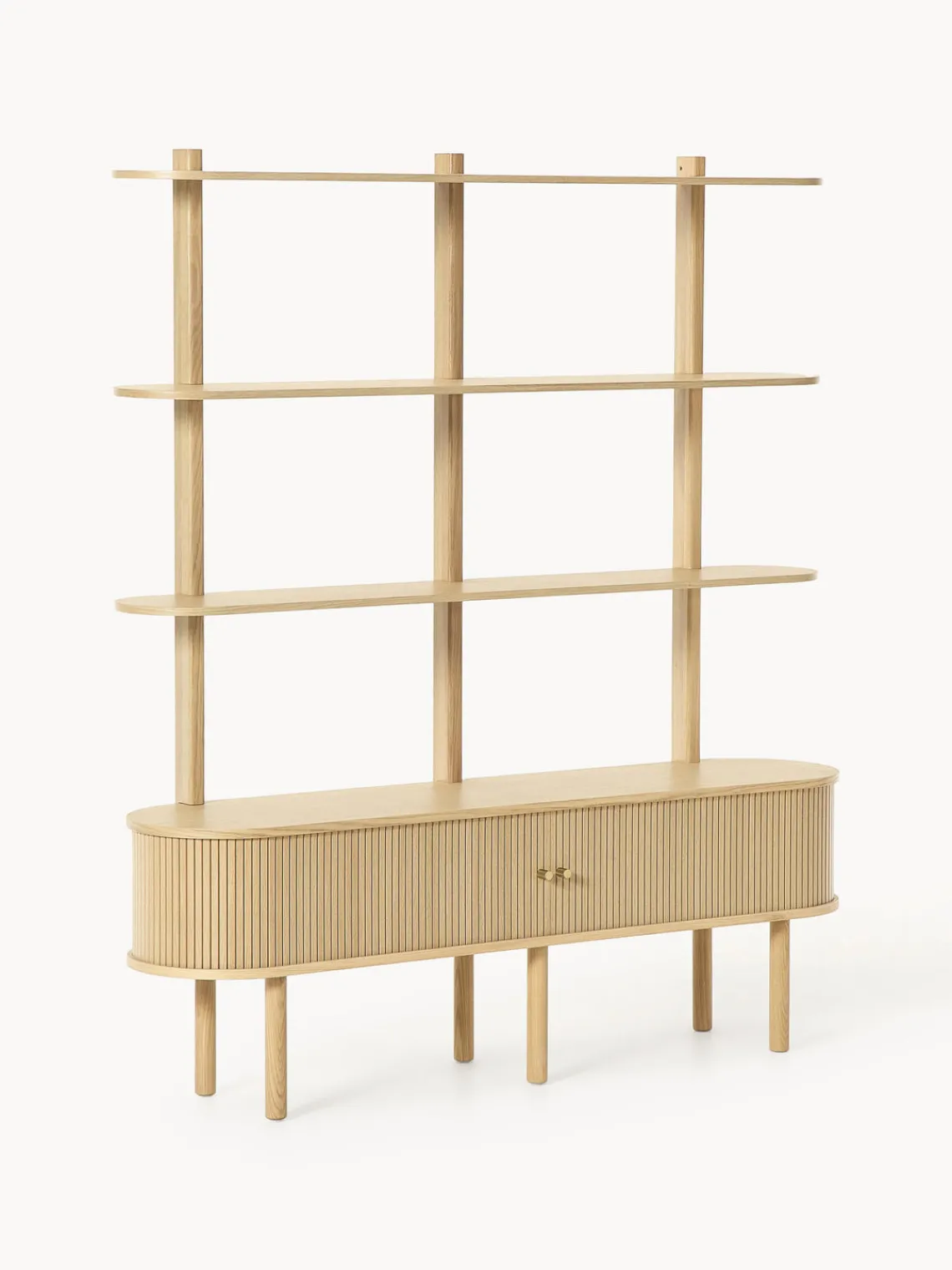 Librerías|Estanterías>Westwing Collection Estantería con frente acanalado Calary Madera de roble