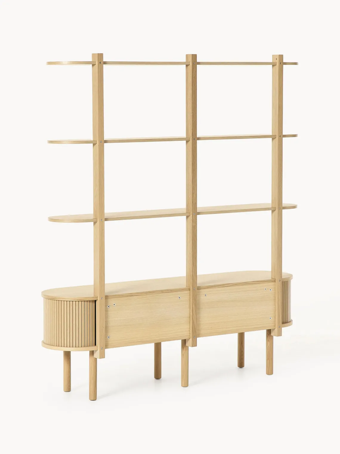 Librerías|Estanterías>Westwing Collection Estantería con frente acanalado Calary Madera de roble