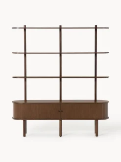 Librerías|Estanterías></noscript>Westwing Collection Estantería con frente acanalado Calary Madera de roble lacada en marrón oscuro