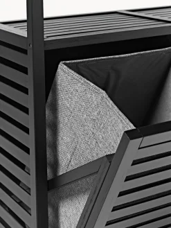 Armarios De Baño|Estanterías De Baño></noscript>Westwing Collection Estantería de baño de bambú con cestos de ropa Kit Negro