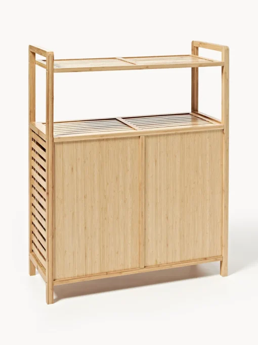Armarios De Baño|Estanterías De Baño>Westwing Collection Estantería de baño de con cestos de ropa Kit Bambú