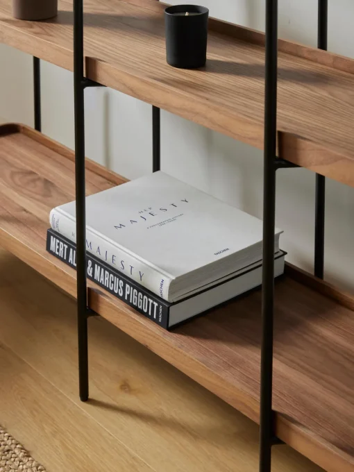 Librerías|Estanterías>Westwing Collection Estantería de madera Renee Madera de nogal