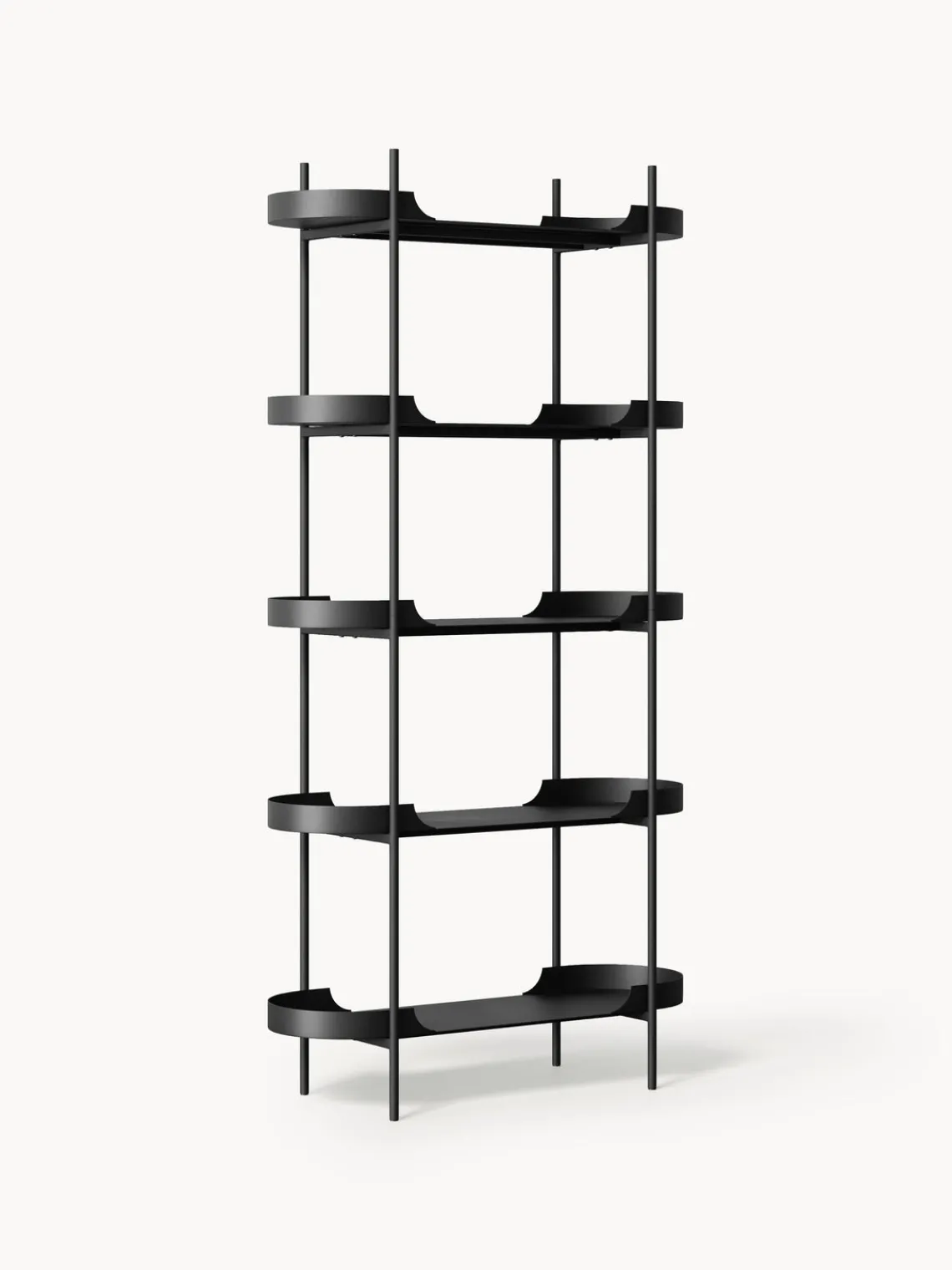 Librerías|Estanterías>Westwing Collection Estantería de metal alta Taru Negro mate