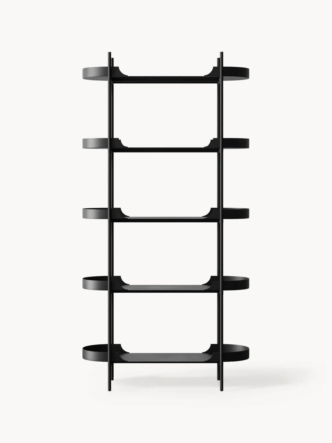 Librerías|Estanterías>Westwing Collection Estantería de metal alta Taru Negro mate