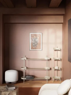 Librerías|Estanterías>Westwing Collection Estantería de metal estrecha Taru Beige claro, mate