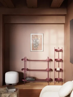 Librerías|Estanterías>Westwing Collection Estantería de metal estrecha Taru Rojo vino mate