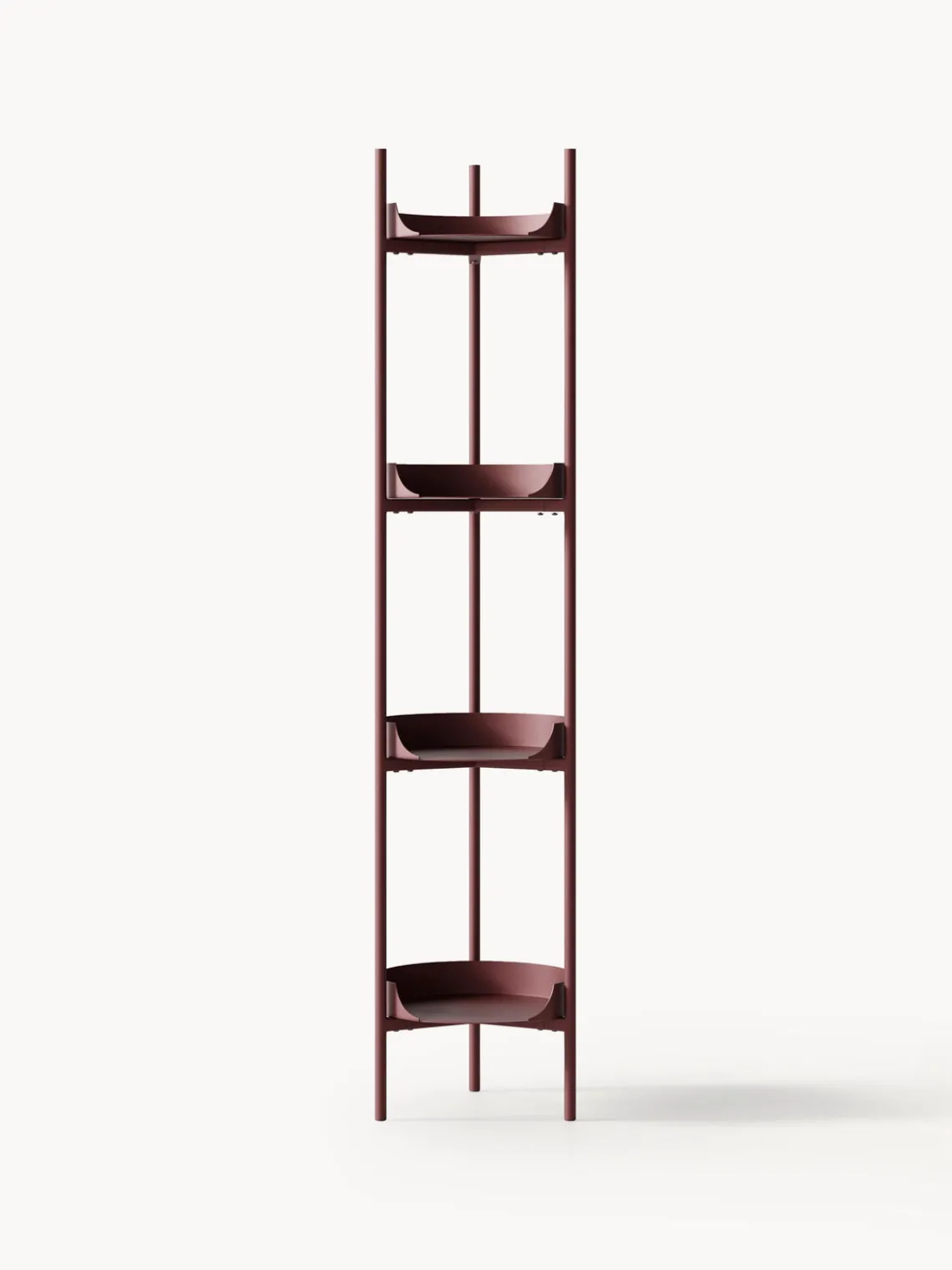 Librerías|Estanterías>Westwing Collection Estantería de metal estrecha Taru Rojo vino mate