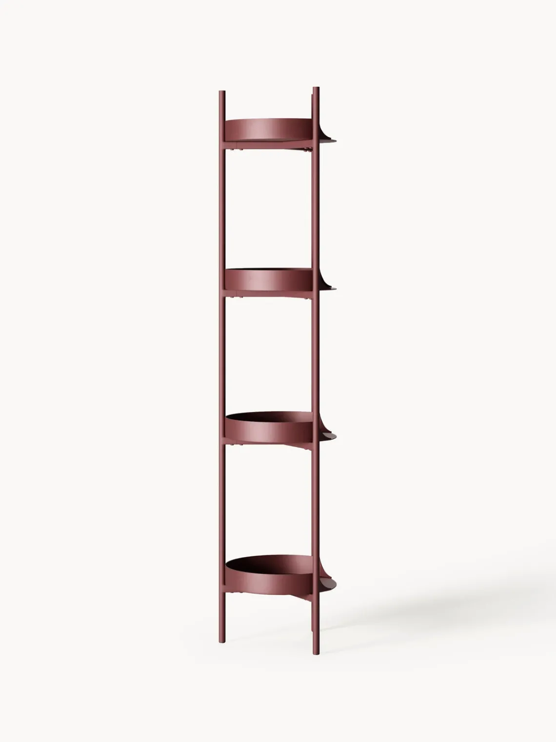 Librerías|Estanterías>Westwing Collection Estantería de metal estrecha Taru Rojo vino mate