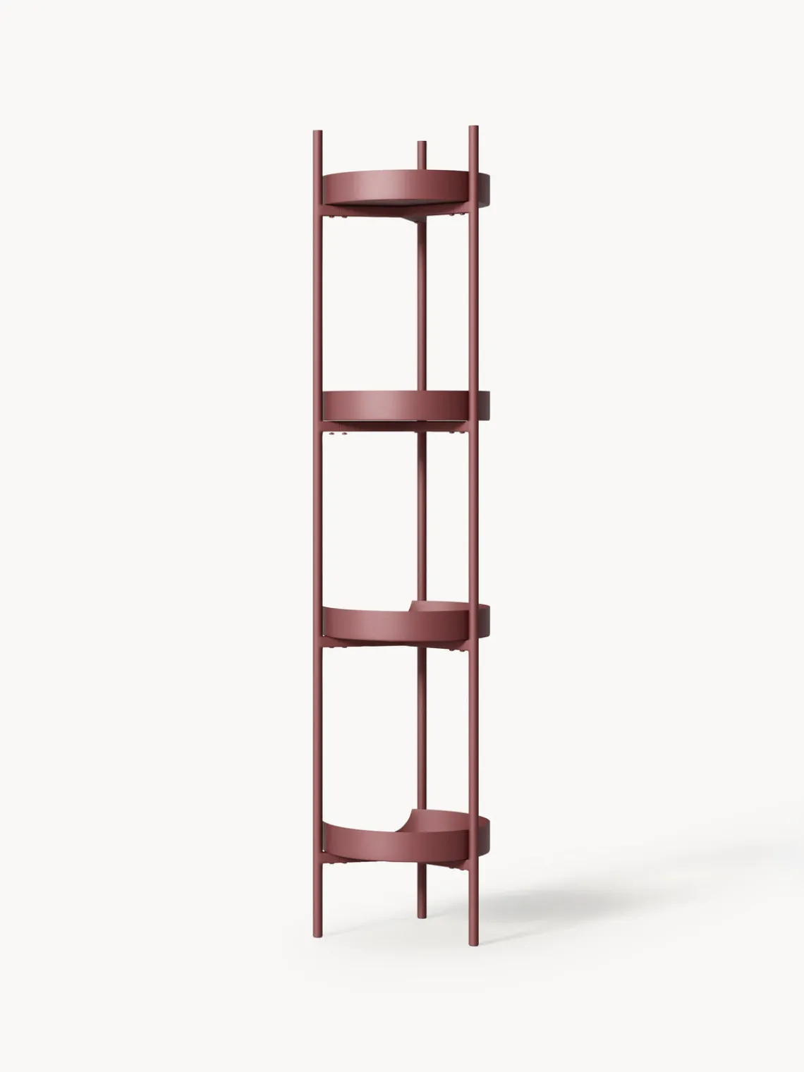 Librerías|Estanterías>Westwing Collection Estantería de metal estrecha Taru Rojo vino mate