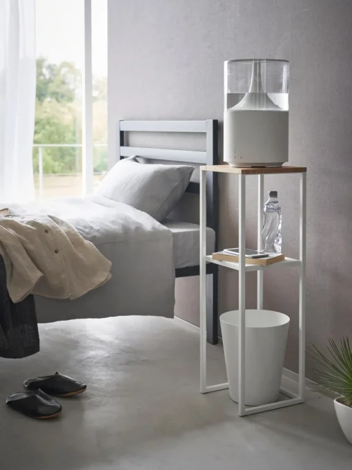 Estanterías De Baño|Librerías>Yamazaki Estantería estrecha de metal y bambú Tower Blanco