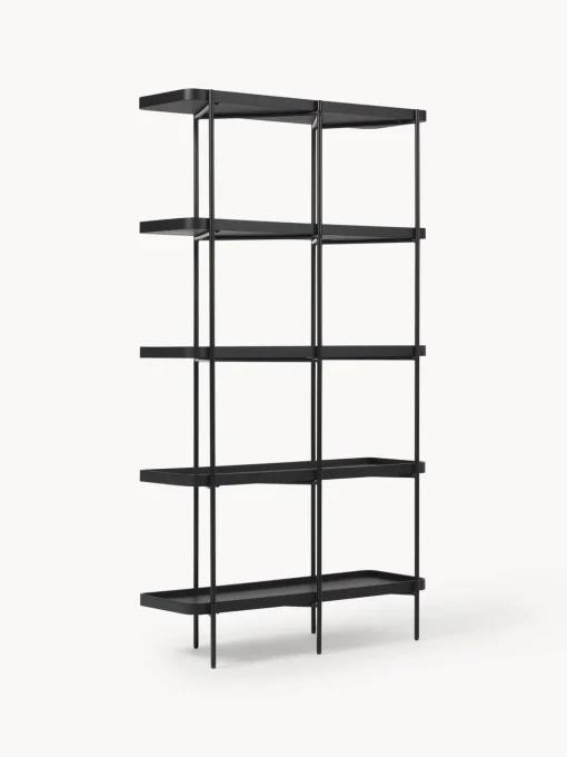 Librerías|Estanterías De Oficina>Westwing Collection Estantería grande de madera Renne Madera de fresno lacada en negro
