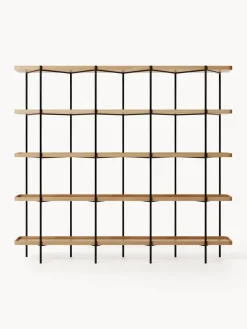 Librerías|Estanterías De Oficina></noscript>Westwing Collection Estantería grande de madera Renne Madera de fresno, negro