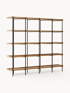 Librerías|Estanterías De Oficina></noscript>Westwing Collection Estantería grande de madera Renne Madera de fresno, negro