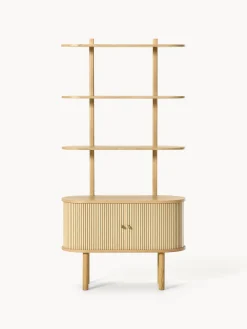 Librerías|Estanterías></noscript>Westwing Collection Estantería pequeña con frente acanalado Calary Madera de roble
