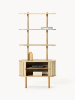 Librerías|Estanterías></noscript>Westwing Collection Estantería pequeña con frente acanalado Calary Madera de roble