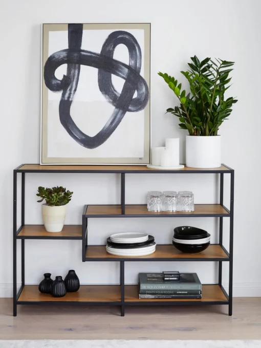 Librerías|Estanterías> Estantería Seaford Look madera, negro