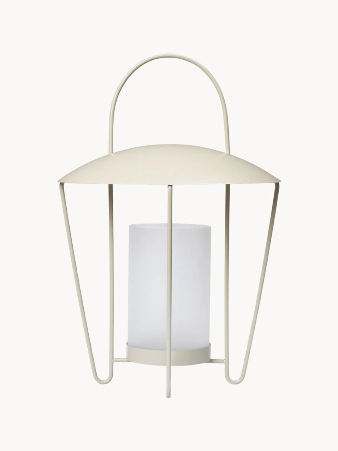 Lámparas De Mesa|Lámparas De Techo>Ferm Living Farolillo de metal Abri Beige claro, blanco