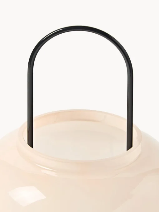 Farolillos|Jarrones>Westwing Collection Farolillo soplado Lumino, 26 cm Rosa claro, negro