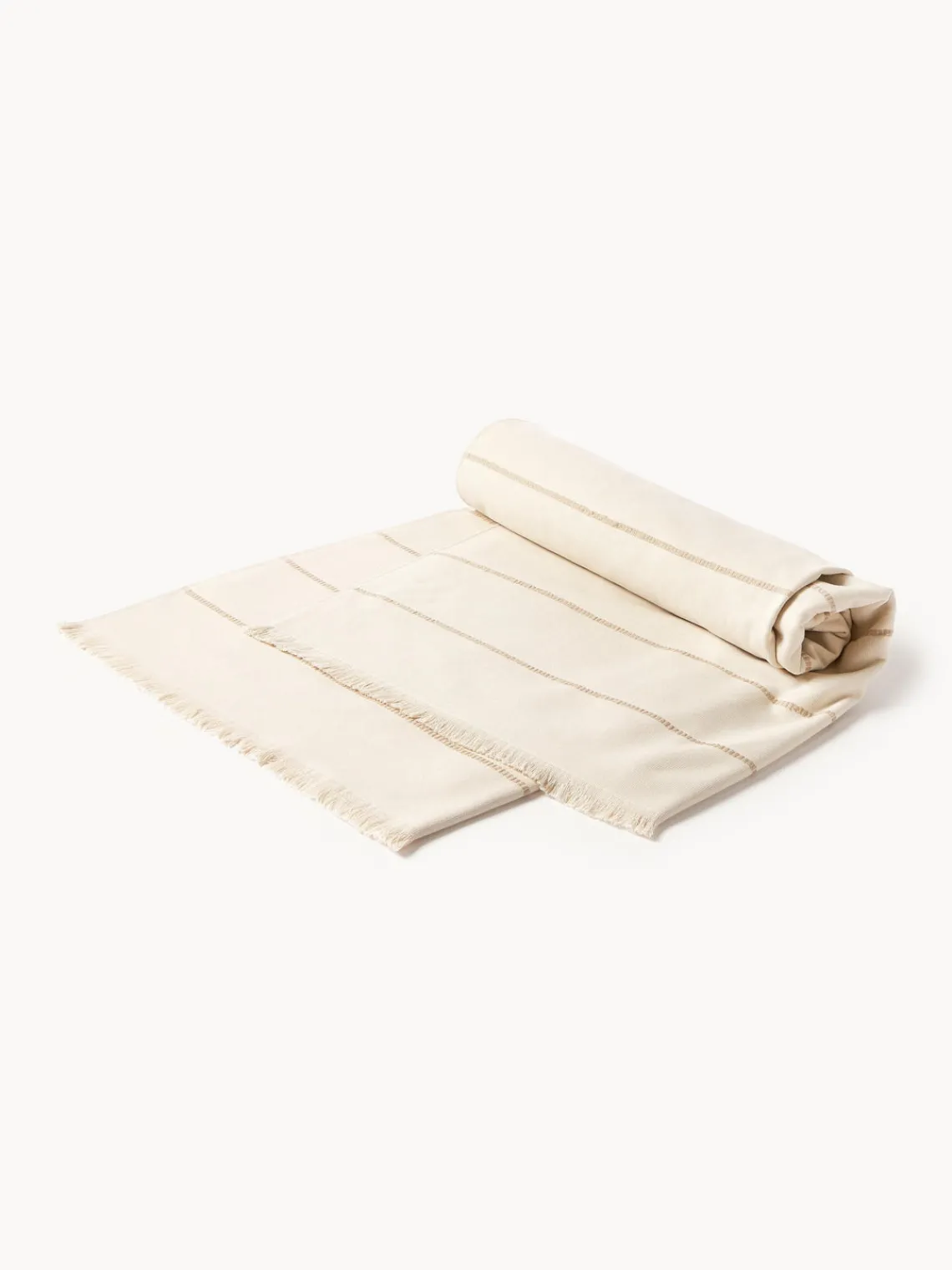 Toallas De Playa|Accesorios De Playa>Westwing Collection Fouta con flecos Elana Blanco crema, beige